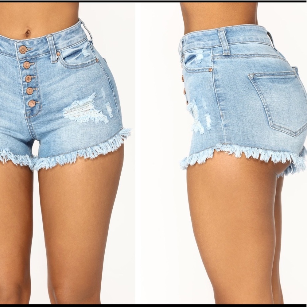 Light Wash Fashionnova Denim Shorts